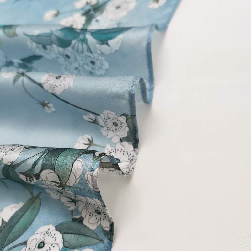 FONYVE 100% Mulberry Silk Scarfs for Women - Lightweight Square Satin Head Scarf - Small Silk Hair Scarf for Sleeping 21" x 21" - Image 3